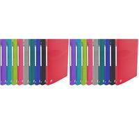 OXFORD Classeur Osmose A4 Dos 20mm 4 Anneaux Ronds Couverture Polypro Coloris Assortis (Lot de 2)