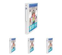OXFORD Classeur Polyvision A4 Dos 30mm 4 Anneaux Ronds Couverture Polypro Incolore (Lot de 4)