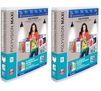 OXFORD Classeur Polyvision Maxivision A4XL Dos 40mm 4 anneaux Couverture Polypro Incolore (Lot de 2)