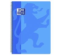 Oxford Classic Cahier à spirale avec couverture en plastique Bleu turquoise 4 x 4