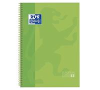 Oxford Classic Pack de 5 Europeanbook-1 spirale, couverture extra fine, A4+, quadrillage 5x5, vert pomme