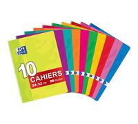 Oxford Classique Lot De 10 Cahiers Agrafés Grands Formats 24 X 32cm 96 Pages Grands Carreaux Seyès Couleurs Assorties