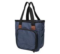 Oxford Cloth Knitting Storage Bag Durable Spacious Multi Compartment Organizer for Knitting Crochet Sewing Supplies Purple Denim Blue (Denim Blue)