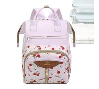 Oxford Cloth & Polyester Diaper Backpack - Waterproof Large Maternity Nappy Tote With Stroller Straps | 38x26x18cm Travel Bag With Changing Pad | For Outdoor Travel Vacation Family Outing Walking Park