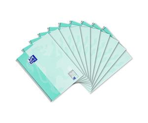 Oxford College Lot de 10 cahiers perforés Menthe Format A4 80 feuilles