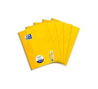 Oxford College Lot de 5 cahiers à carreaux Jaune Format A4 80 feuilles