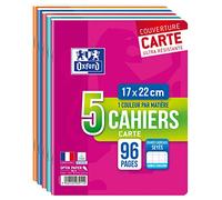 Lot de 5 cahiers Seyès Oxford Color Life 17 x 22 cm Modèle aléatoire