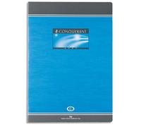 OXFORD CONQUERANT C7 Cahier piqûre 21x29,7cm 96 pages 70g grands carreaux Seyès. Couverture carte