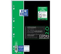 OXFORD Copies Doubles Etudiant Perforées A4 400 Pages 90g Séyès à Scanner avec Scribzee