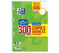 Oxford Copies Doubles Perforées, Format A4, Quadrillé 5 X 5