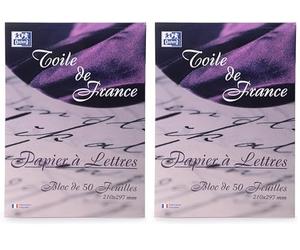 Oxford Correspondance Toile de France Papier à lettres A4 Blanc (Lot de 2)