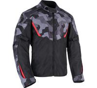Oxford Delta 1.0 Camo, veste textile imperméable L Noir/Gris/Rouge Noir/Gris/Rouge