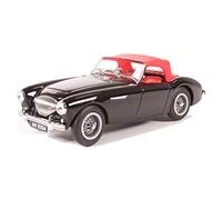 Oxford Diecast 1/43 Scale AH1004 - Austin Healey 100 BN1 Closed- Black / Red