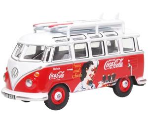 Oxford Diecast 76VWS008CC VW T1 Bus and Surfboards Coca Cola