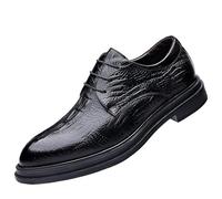 Oxford Dress Shoes for Men Faux Leather Lace Up Non Slip Plain Toe Comfortable Formal Uniform Footwear for Office and Business Wear(38 EU)