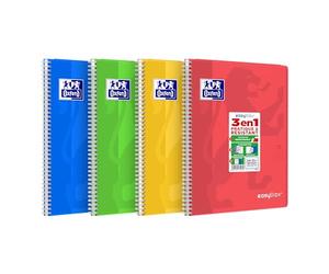 OXFORD EasyBook Cahier Spirale Grand Format 24 x 32cm 160 Pages Grands Carreaux Seyès Couleur Aléatoire
