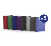 Bloc note papier Oxford Essentials Lot de 5 Cahiers Spirales A5 180p Ligné 7mm Assortis
