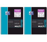 Oxford Etudiants Cahier Spirale Multinotes au Format A4+ 160 Pages Réglure Lignée 7mm - Cahier avec 3 Intercalaires (Lot de 2)