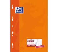 OXFORD Etui 200 copies simples 90g perforées Blanches A4 5x5