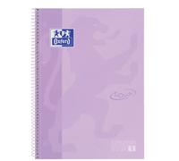 OXFORD Europeanbook 1 Touch Cahier quadrillé 5x5 mm à spirale A4 80 pages - Mauve pastel