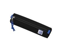 Oxford Trousse à crayons ronde en polyester, durable, petite 22x4x4 cm – Noir