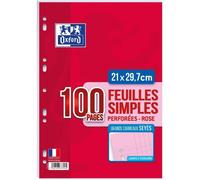 OXFORD Feuilles mobiles A4 Seyes - Rose