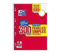Oxford Étui 300 feuilles simples A4 petits carreaux 5 mm sous film