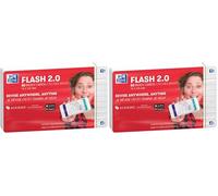 Oxford Flash 2.0-80 Fiches Bristol Flash Cards 7,5 x 12,5 cm Ligné Cadre Blanc (Lot de 2)