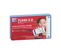 OXFORD Flash 2.0 - 80 Fiches Bristol Flash Cards 7,5 x 12,5cm Ligné Cadre Turquoise