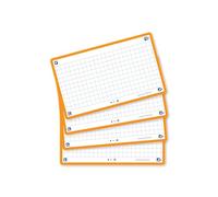 Oxford Flash 2.0 - 80 Fiches Bristol Flash Cards 7,5 x 12,5cm Petits Carreaux Cadre Orange