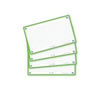 Oxford Flash 2.0 - 80 Fiches Bristol Flash Cards 7,5 x 12,5cm Petits Carreaux Cadre Vert