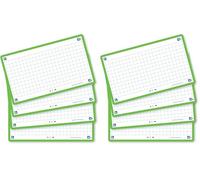 Oxford Flash 2.0-80 Fiches Bristol Flash Cards 7,5 x 12,5cm Petits Carreaux Cadre Vert (Lot de 2)