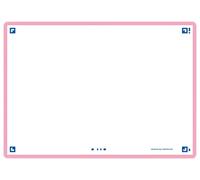 Oxford Flash 2.0 - 80 Fiches Bristol Flash Cards A6 (10,5 x 14,8cm) fond Blanc Uni Cadre Rose