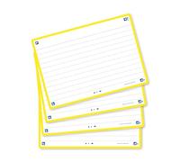 Oxford Flash 2.0 - 80 Fiches Bristol Flash Cards A6 (10, 5 x 14, 8cm) Ligné Cadre Jaune