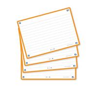 Oxford Fiches Bristol Flash 2.0 – 80 fiches A6 (10,5 x 14,8 cm) ligné, cadre orange