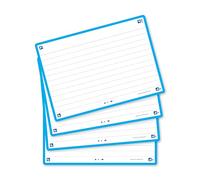 Oxford Flash 2.0 - 80 Fiches Bristol Flash Cards A6 (10,5 x 14,8cm) Ligné Cadre Turquoise