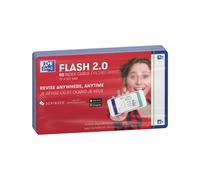 OXFORD Flash 2.0 Lot de 80 Fiches Flash Cards Format 7, 5 x 12, 5cm fond Blanc Uni Recto/Verso - cadre Bleu Marine - Fiches Bristol