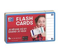 OXFORD Flash 2.0 Lot de 80 Fiches Flash Cards Format 7, 5 x 12, 5cm Ligne Recto/Verso - Cadre Couleurs Assorties - Fiches Bristol