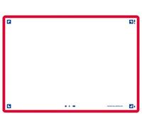 Oxford Flash 2.0 Lot de 80 Fiches Flash Cards Format A6 (10, 5 x 14, 8cm) fond Blanc Uni Recto/Verso - cadre Rouge - Fiches Bristol