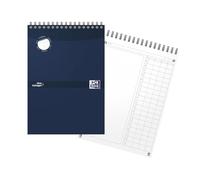 Oxford Gestionnaire des tâches, carnet de listes de tâches, reliure à spirales, planificateur de 140 pages, bleu marine, blanc