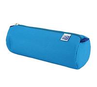 Oxford, Grande trousse scolaire ronde avec élastique Turquoise 22 cm