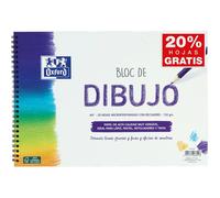 Oxford Hamelin Bloc De Dessin Scolaire A4+ 20 Feuilles Lisses Quadrillées Feuilles Microperforées Couverture Souple Double Spirale 130gr
