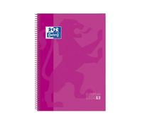Oxford Cahier à spirale Europeanbook 1 A4 carreaux 5 x 5 mm 80 feuilles fuchsia