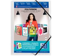 Oxford Hamelin Classeur A4 à Pochettes + Couverture En Plastique Personnalisable Avec Rabats