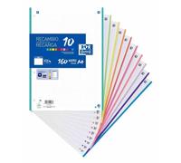 Oxford Recharge A4 160 pages quadrillées 5x5 mm 10 couleurs