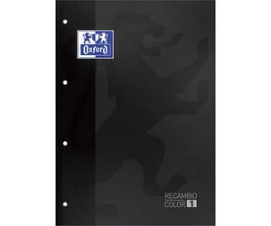 Oxford Hamelin Recharge Feuilles Quadrillées Collées A4+ 80 Feuilles Quadrillées 5x5 Couverture Souple Avec 4 Trous