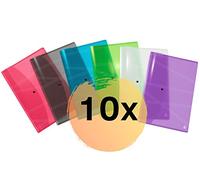 Oxford Hawai Lot de 10 porte-documents en plastique transparent Format A3 6 couleurs