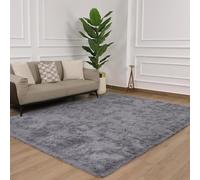 Oxford Homeware Grand tapis moderne doux et antidérapant lavable pour chambre à coucher - 80 x 150 cm - Gris