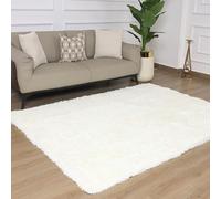 Oxford Homeware Grand tapis moderne doux et antidérapant lavable pour chambre à coucher - Crème - 80 x 150 cm