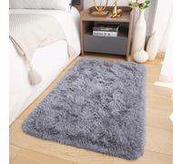 Oxford Homeware Tapis de Salon Petit 50x80 cm - Tapis Moelleux à Poils Longs Gris pour Chambre, Salon - Tapis Super Doux Antidérapant Lavable Tapis de Sol Moderne Tapis de Chevet pour Chambre d'Enfant